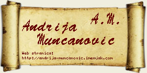 Andrija Munćanović vizit kartica
